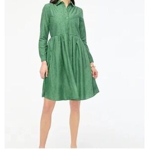 J. Crew Green Long-Sleeve Shirt Dress